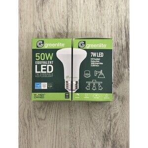 Greenlite R20 LED Floodlight Bulb 7W 50W Equivalent Dimmable 3000K 2 Pack